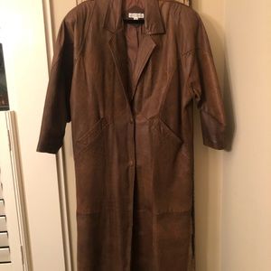 Cool vintage leather trench coat